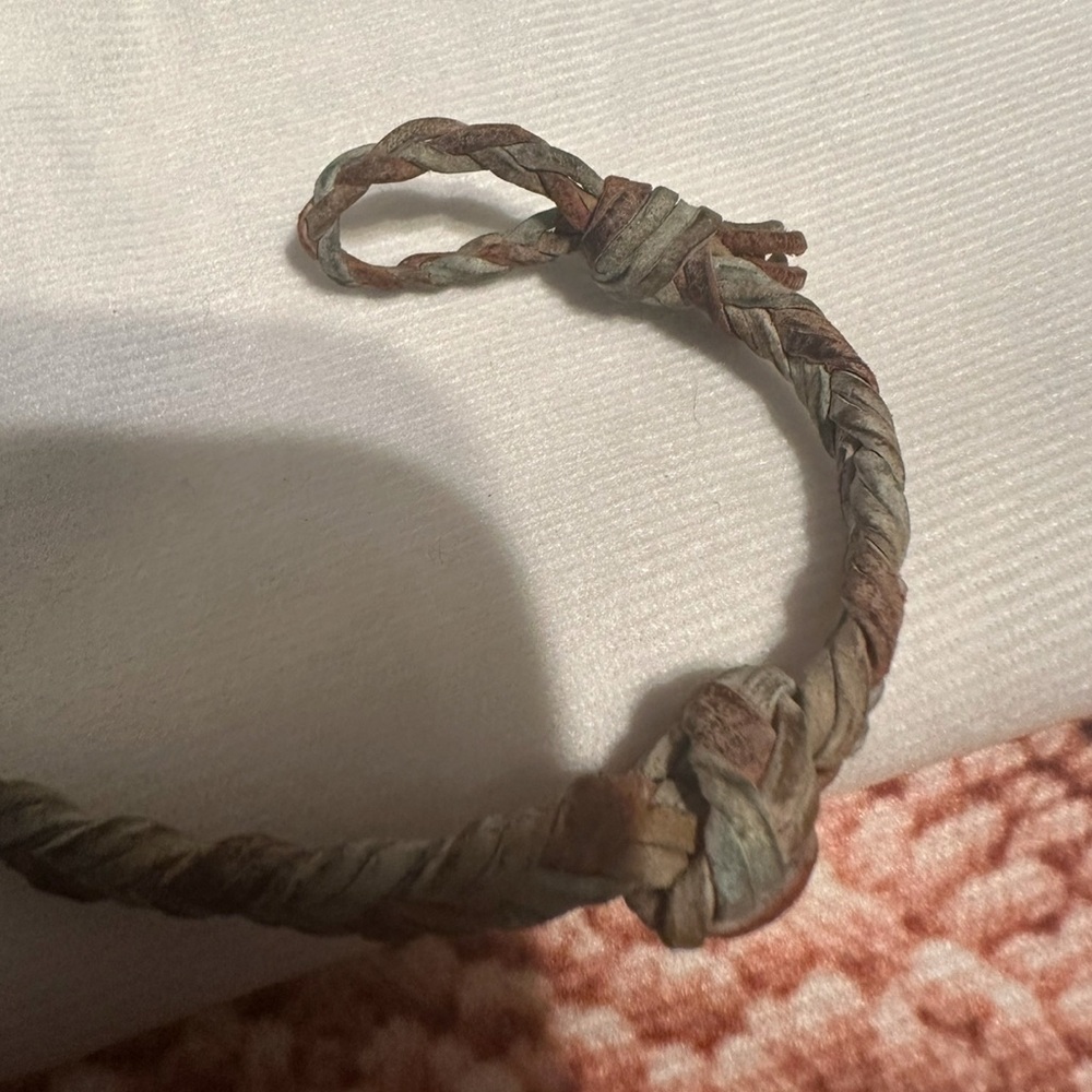 James Avery retired heart on leather braided bracelet
